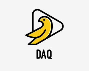 Fly - Yellow Bird Play Button logo design
