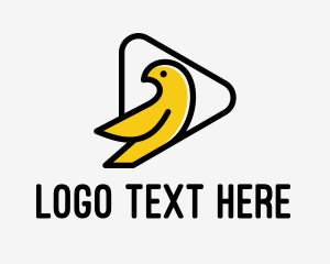 Endangered - Yellow Bird Play Button logo design