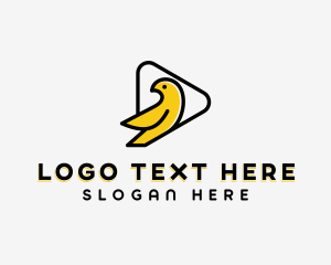 Play Button - Bird Play Button logo design