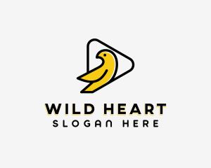 Bird Play Button logo design