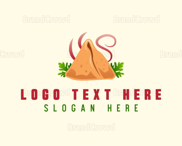 Samosa Food Cuisine Logo