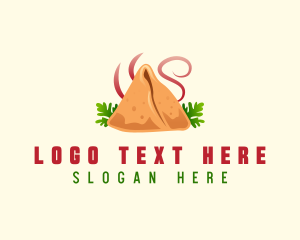 Samosa Food Cuisine Logo