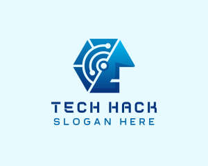 Artificial Intelligence Circuit Tech logo design