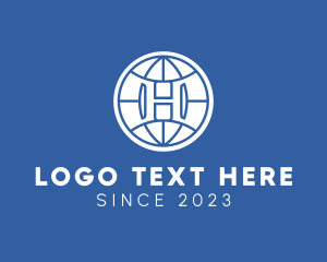 Blue - Global Company Letter H logo design