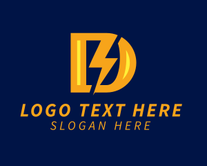 Lightning Bolt Letter D  Logo