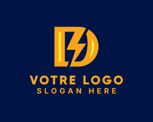 Electric Volt Letter D  Logo