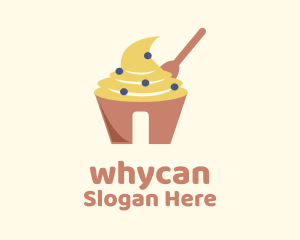 Cream Pastry Cupcake Logo
