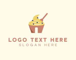 Ice Cream Parlor - Cream Pastry Cupcake logo design