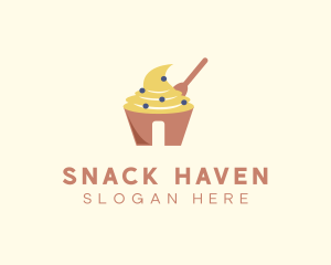 Cream Pastry Cupcake logo design