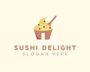 Cream Pastry Cupcake logo design