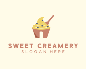 Cream Pastry Cupcake logo design