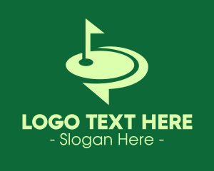 Golf Flag - Golf Course Speech Bubble logo design