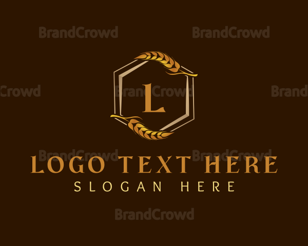 Elegant Wheat Hexagon Logo