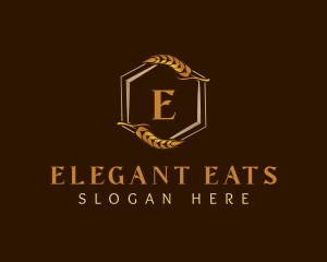 Elegant Wheat Hexagon logo design