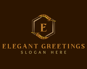 Elegant Wheat Hexagon logo design