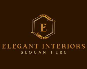 Elegant Wheat Hexagon logo design