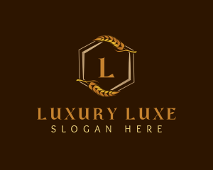 Elegant Wheat Hexagon logo design