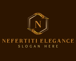 Elegant Wheat Hexagon logo design