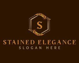 Elegant Wheat Hexagon logo design