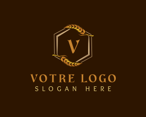 Elegant Wheat Hexagon logo design