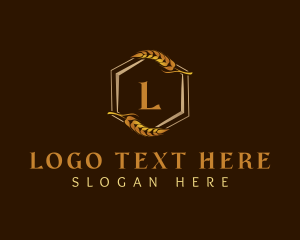 Agriculture - Elegant Wheat Hexagon logo design