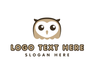 Nocturnal - Cute Owl Bird logo design