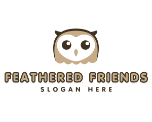 Cute Owl Bird logo design