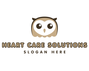 Cute Owl Bird logo design