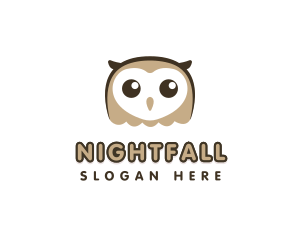 Nocturnal - Cute Owl Bird logo design