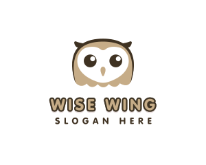 Cute Owl Bird logo design