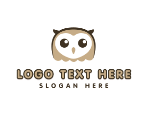 Cartoon Character - Cute Owl Bird logo design