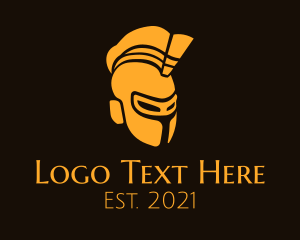 Ancient - Golden Spartan Motorcycle Helmet logo design