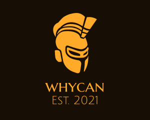 Historian - Golden Spartan Motorcycle Helmet logo design