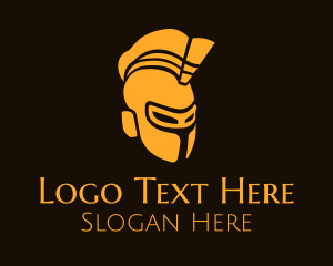 Golden Spartan Motorcycle Helmet Logo