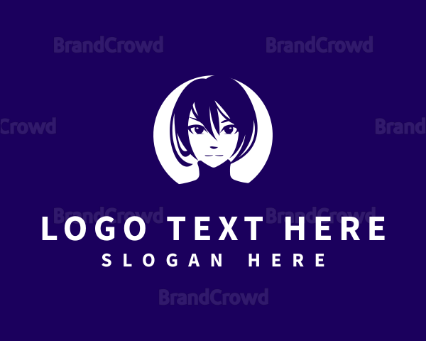 Female Anime Character Logo