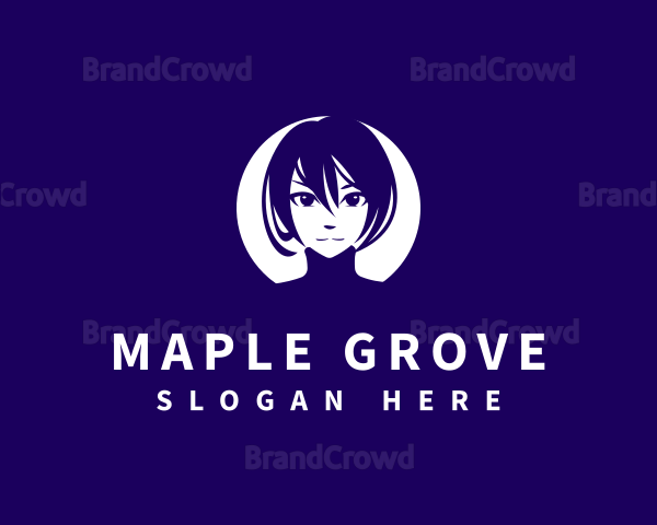 Female Anime Character Logo