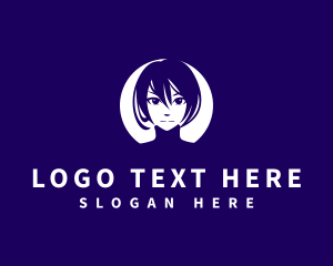 Female Anime Character logo design