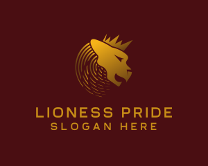 Gold Lion Crown logo design