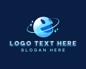 Planet - Orbit Sparkle Smiley logo design