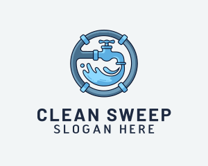 Custodian - Water Pipe Repairman logo design