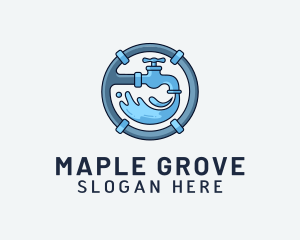 Water Pipe Repairman logo design