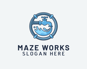 Water Pipe Repairman logo design