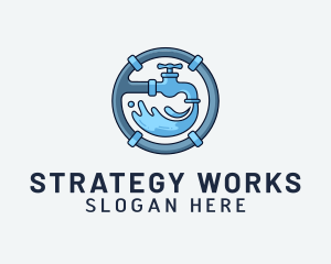 Water Pipe Repairman logo design