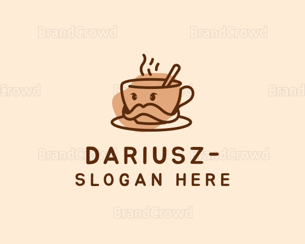 Coffee Cup Moustache Logo