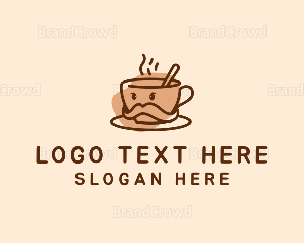 Coffee Cup Moustache Logo