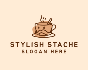 Coffee Cup Moustache  logo design