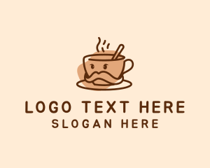 Drink - Coffee Cup Moustache logo design