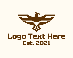 Infantry - Brown Military Eagle logo design