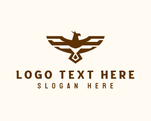 Brown Military Eagle logo design