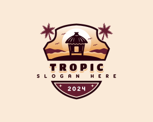 Tropical Beach Hut logo design